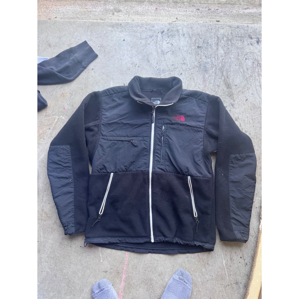 The North Face Denali Fleece Jacket Mens Medium Black Pink Logo Full Zip
